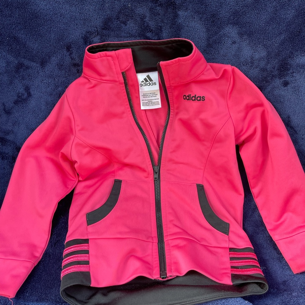 Hot pink and black adidas jacket
